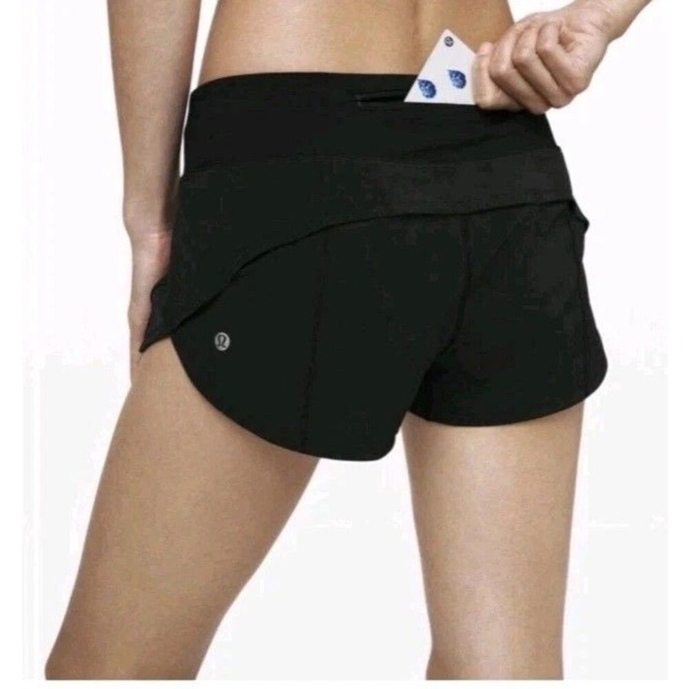 LULULEMON Women's NWT SPEED UP Black LR Low Rise 2.5" shorts - size 12